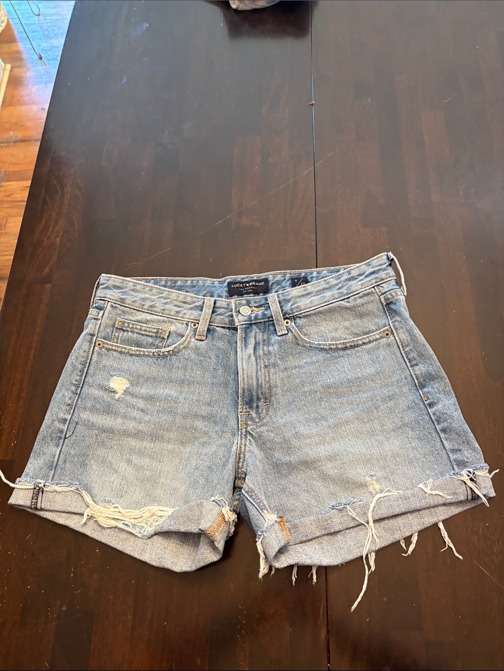 Lucky Brand Light Wash Distressed Denim Shorts